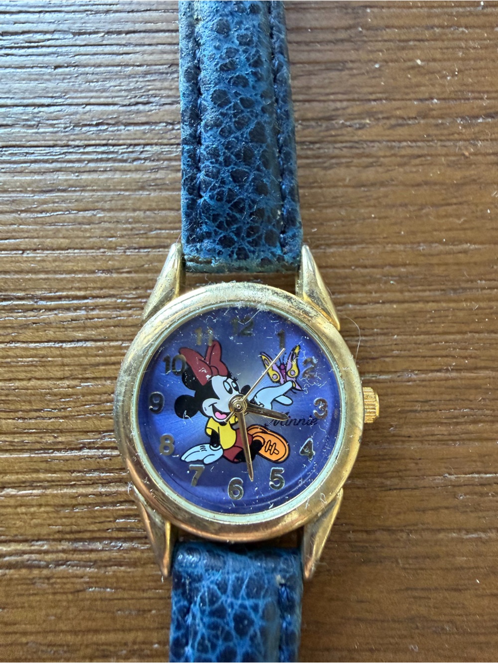 Disney Minnie Mouse Blue and Gold Wristwatch